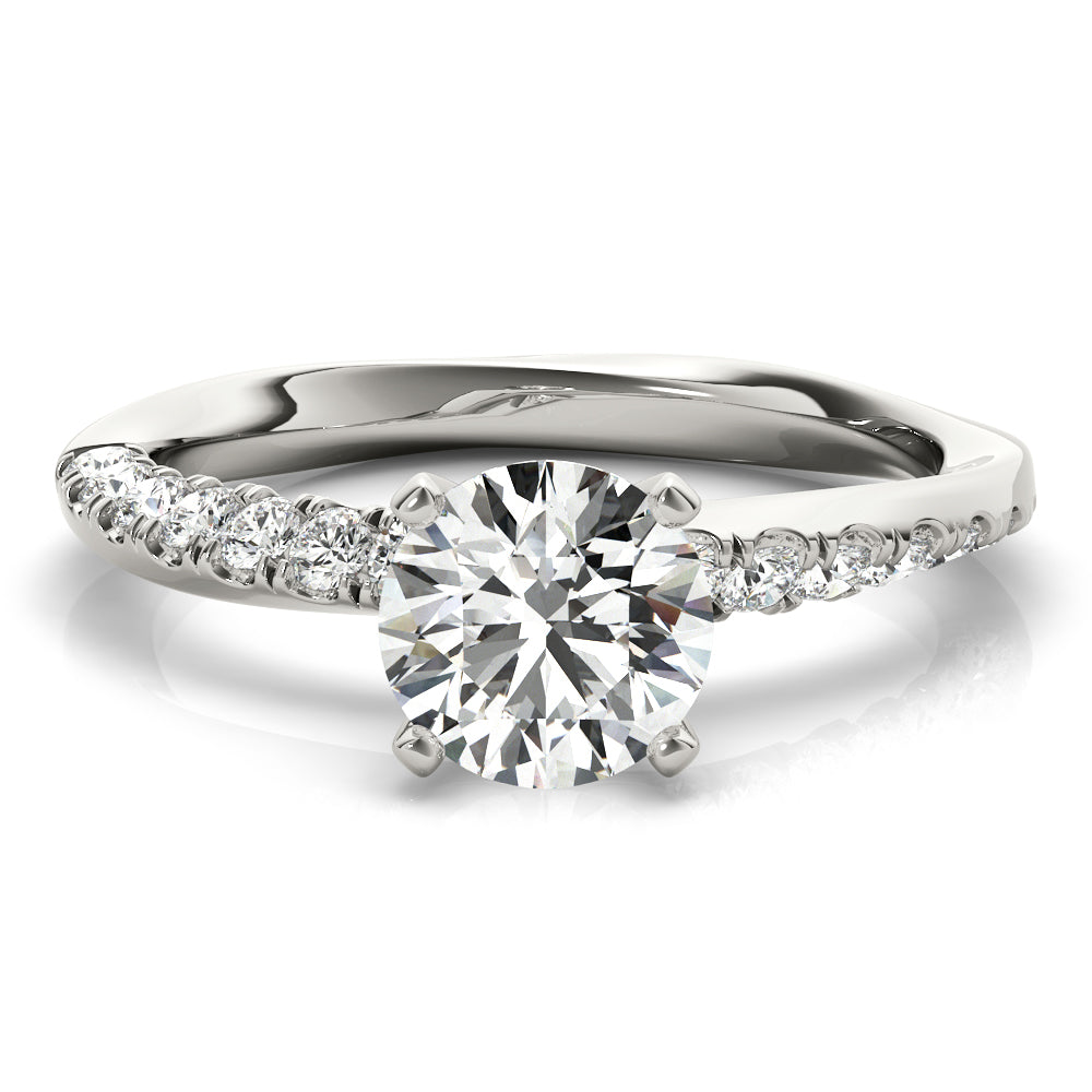 Bespoke Split Prongs Round Diamond Engagement Ring — 9K/18K Gold & Platinum