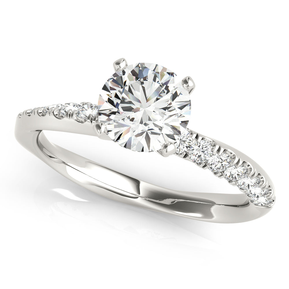 Bespoke Split Prongs Round Diamond Engagement Ring — 9K/18K Gold & Platinum