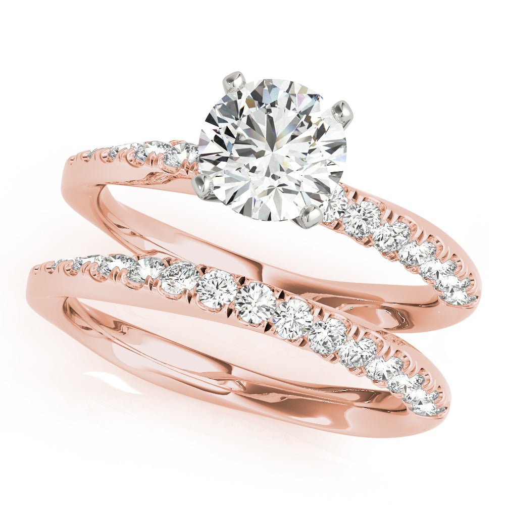 Bespoke Split Prongs Round Diamond Engagement Ring — 9K/18K Gold & Platinum