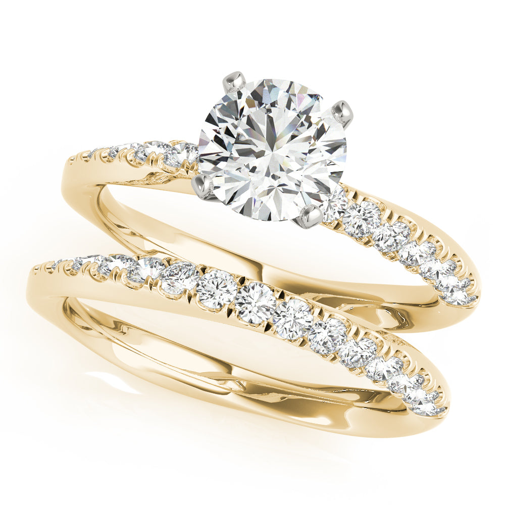 Bespoke Split Prongs Round Diamond Engagement Ring — 9K/18K Gold & Platinum