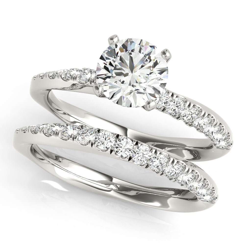 Bespoke Split Prongs Round Diamond Engagement Ring — 9K/18K Gold & Platinum