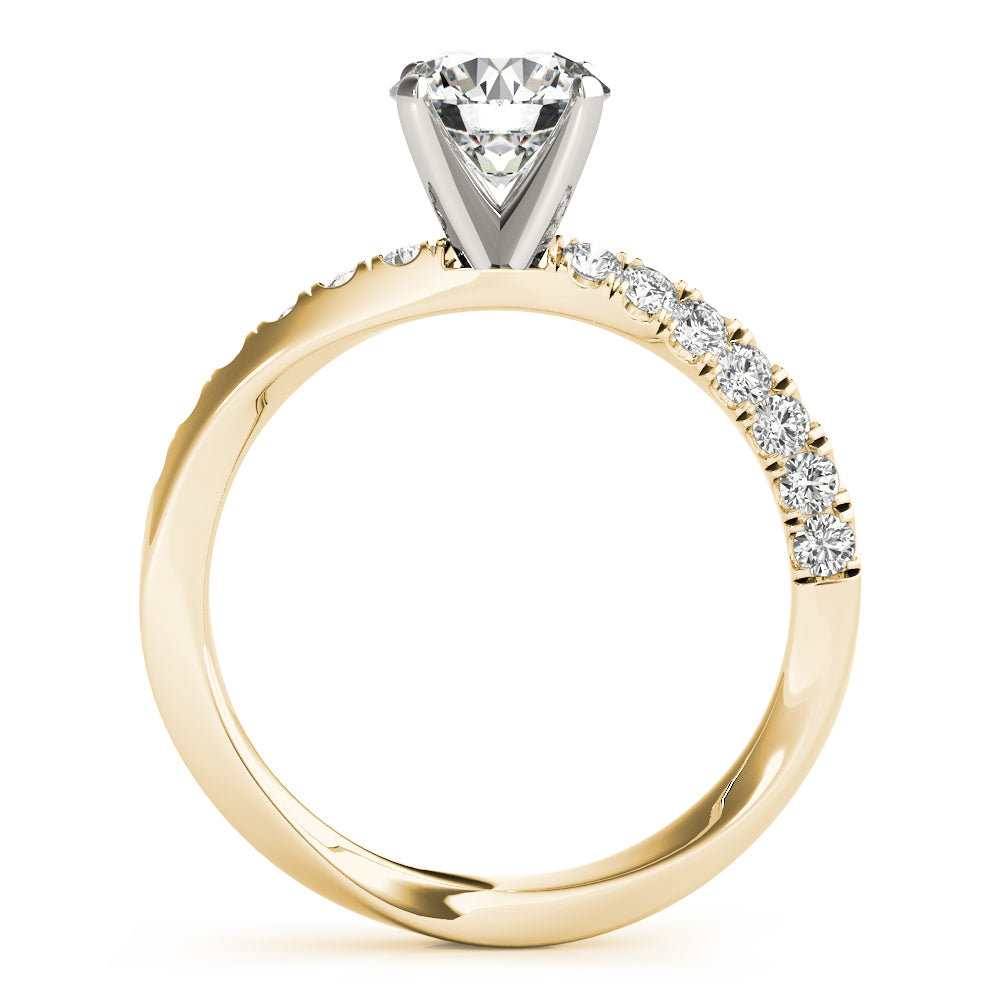 Bespoke Split Prongs Round Diamond Engagement Ring — 9K/18K Gold & Platinum