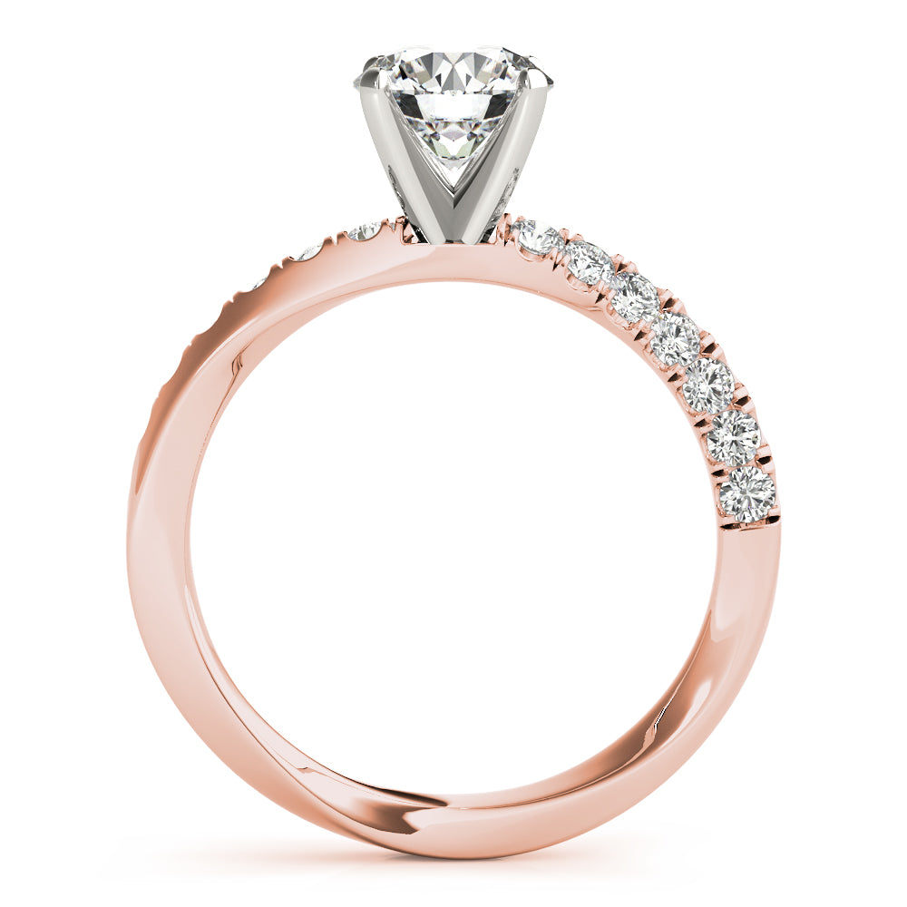 Bespoke Split Prongs Round Diamond Engagement Ring — 9K/18K Gold & Platinum