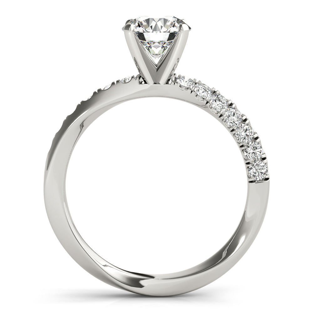 Bespoke Split Prongs Round Diamond Engagement Ring — 9K/18K Gold & Platinum