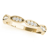 Scalloped Marquise Half Eternity Ring in Gold & Platinum