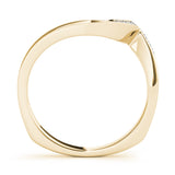 Channel Set Prong Curved Half Eternity Ring in Gold & Platinum