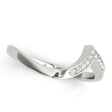 Channel Set Prong Curved Half Eternity Ring in Gold & Platinum