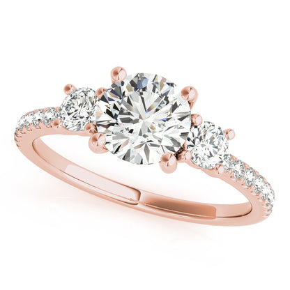 Rose gold ring with three diamonds in Rose Gold