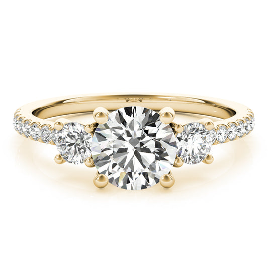 Gold ring with three diamonds