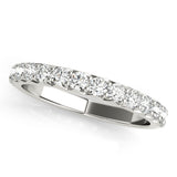 French-Cut Prong Set Half Eternity Ring in Gold & Platinum