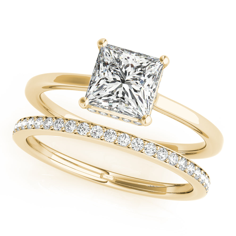 Statement Cut Princess Diamond Engagement Ring — 9K/18K Gold & Platinum