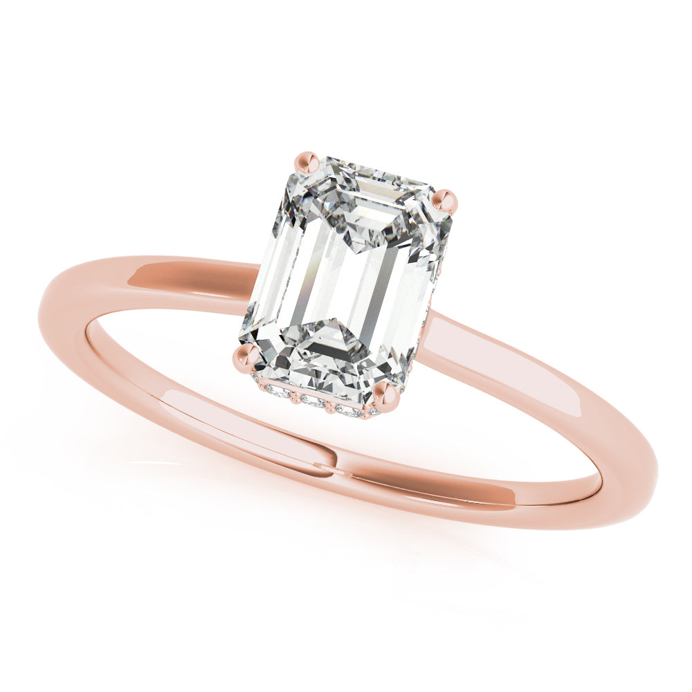Lustrous Cut Emerald Diamond Engagement Ring — 9K/18K Gold & Platinum