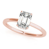 Lustrous Cut Emerald Diamond Engagement Ring — 9K/18K Gold & Platinum