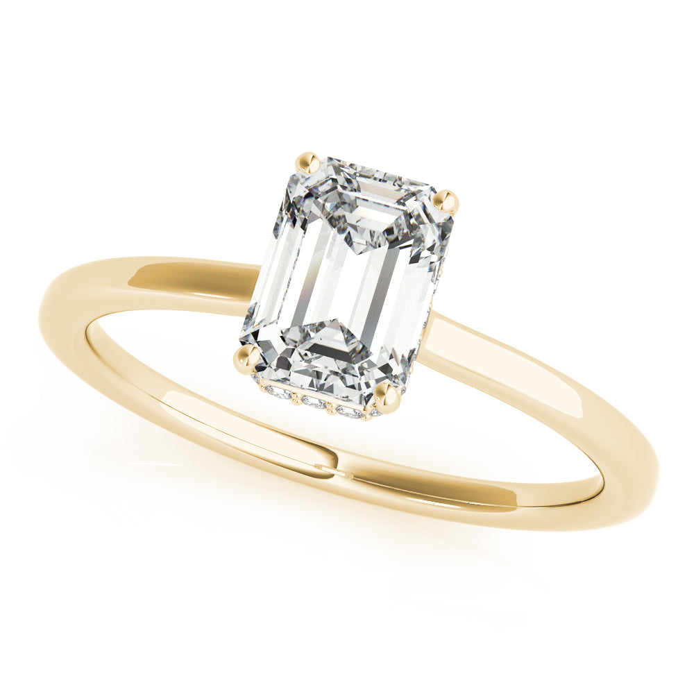 Lustrous Cut Emerald Diamond Engagement Ring — 9K/18K Gold & Platinum