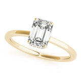 Lustrous Cut Emerald Diamond Engagement Ring — 9K/18K Gold & Platinum