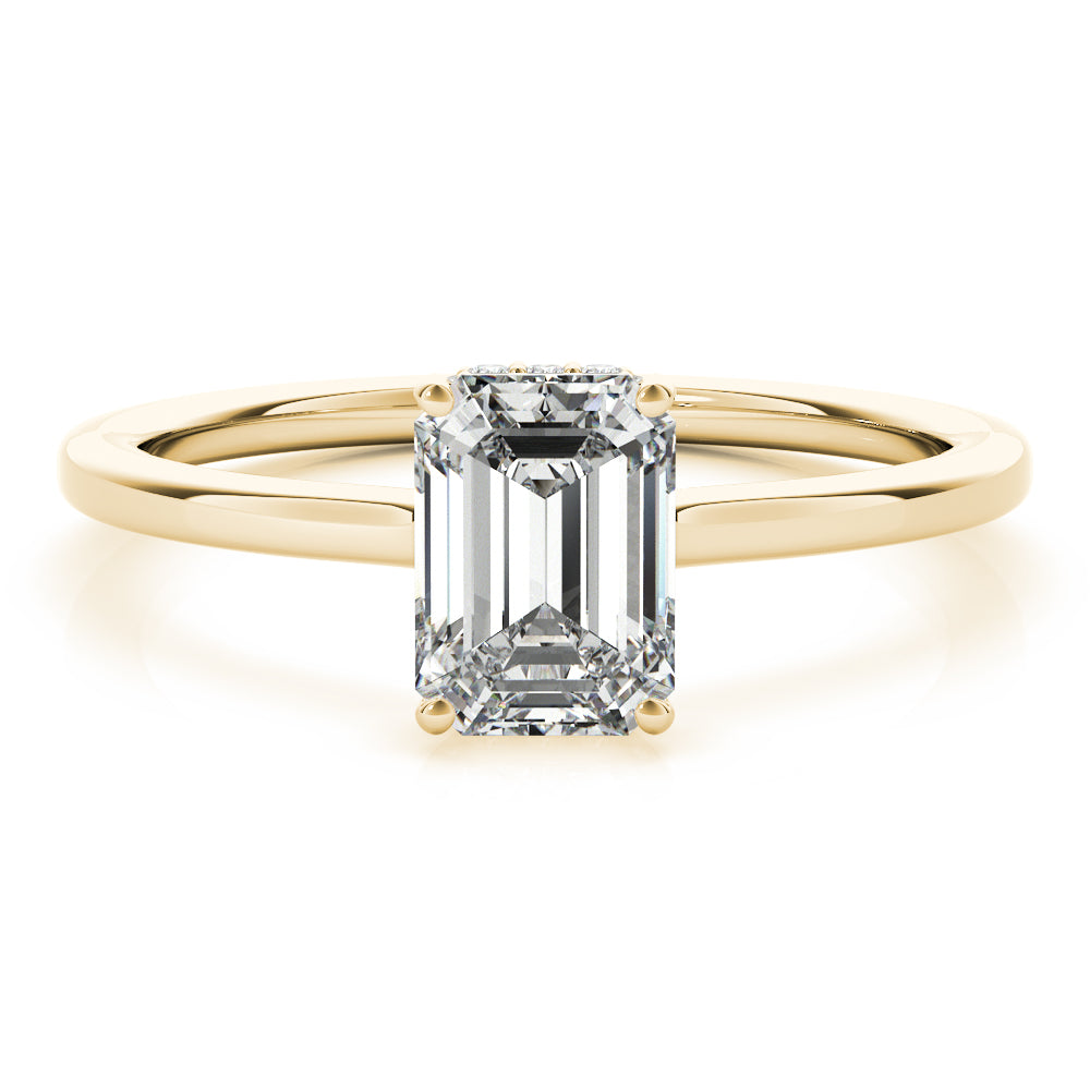 Lustrous Cut Emerald Diamond Engagement Ring — 9K/18K Gold & Platinum