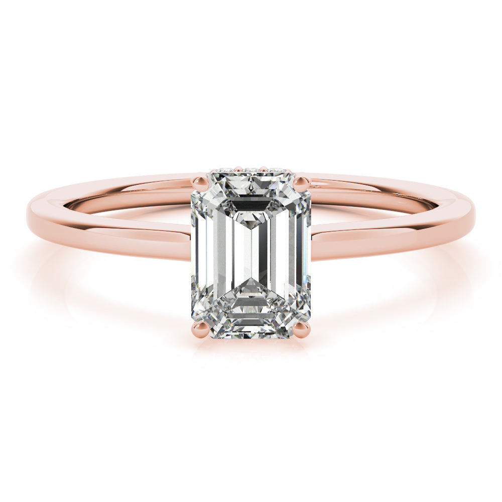 Lustrous Cut Emerald Diamond Engagement Ring — 9K/18K Gold & Platinum
