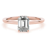 Lustrous Cut Emerald Diamond Engagement Ring — 9K/18K Gold & Platinum