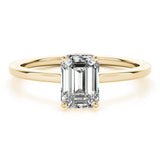 Lustrous Cut Emerald Diamond Engagement Ring — 9K/18K Gold & Platinum