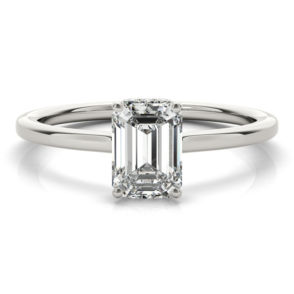 Lustrous Cut Emerald Diamond Engagement Ring — 9K/18K Gold & Platinum
