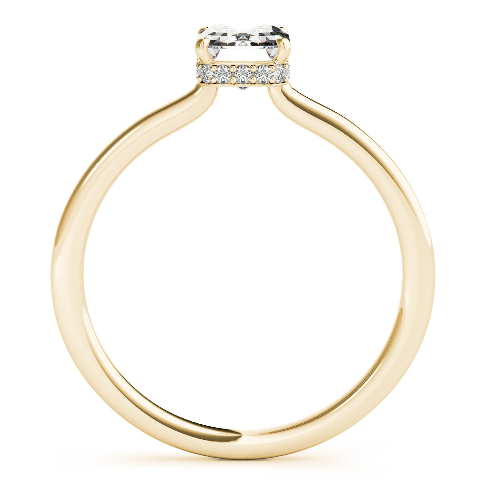 Lustrous Cut Emerald Diamond Engagement Ring — 9K/18K Gold & Platinum