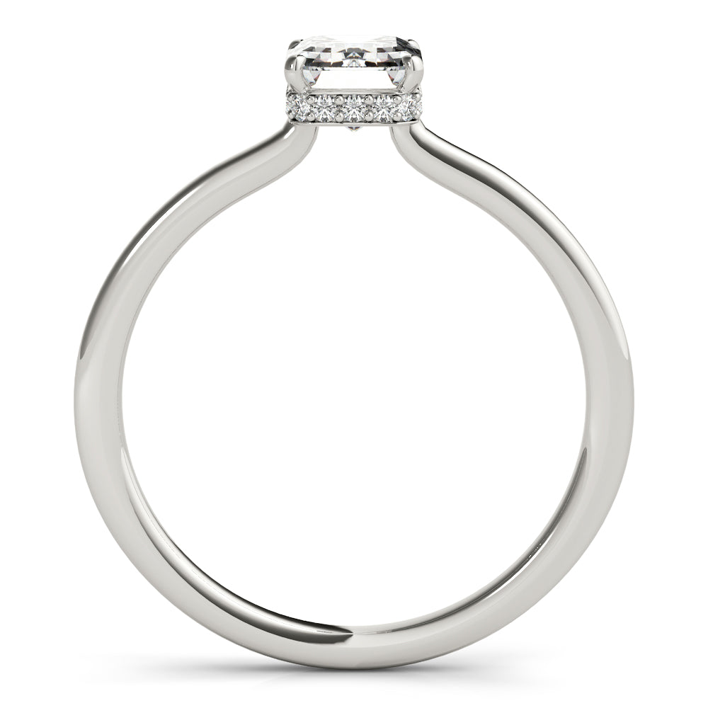 Lustrous Cut Emerald Diamond Engagement Ring — 9K/18K Gold & Platinum