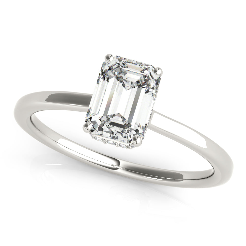 Lustrous Cut Emerald Diamond Engagement Ring — 9K/18K Gold & Platinum