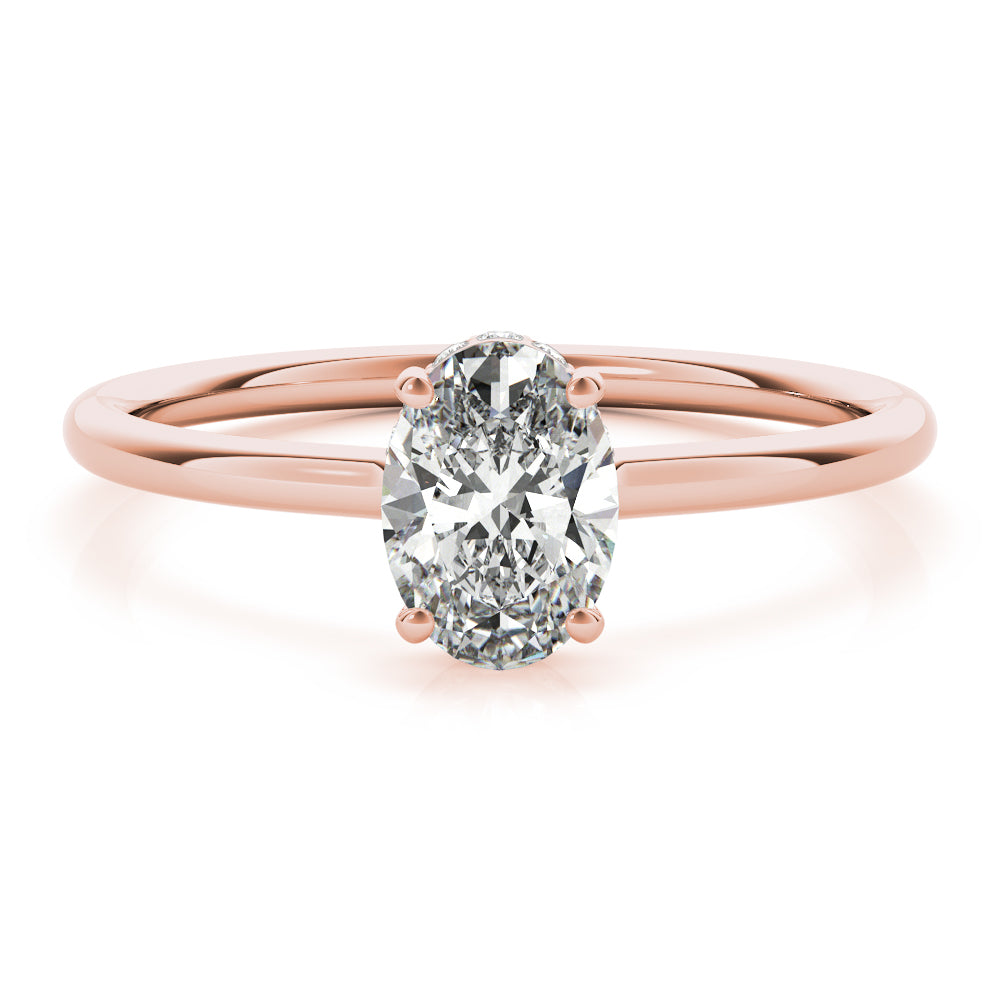 Opulent Sidestone Oval Diamond Engagement Ring — 9K/18K Gold & Platinum