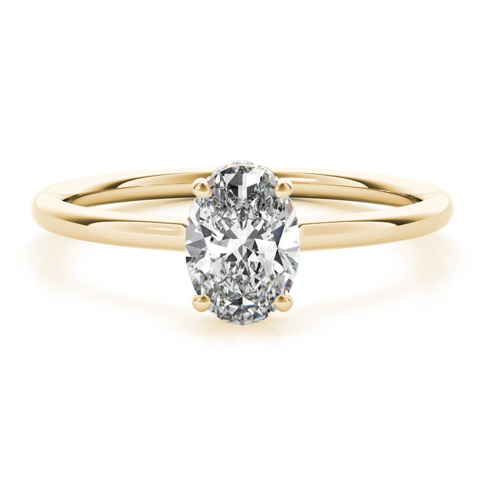Opulent Sidestone Oval Diamond Engagement Ring — 9K/18K Gold & Platinum