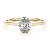 Opulent Sidestone Oval Diamond Engagement Ring — 9K/18K Gold & Platinum