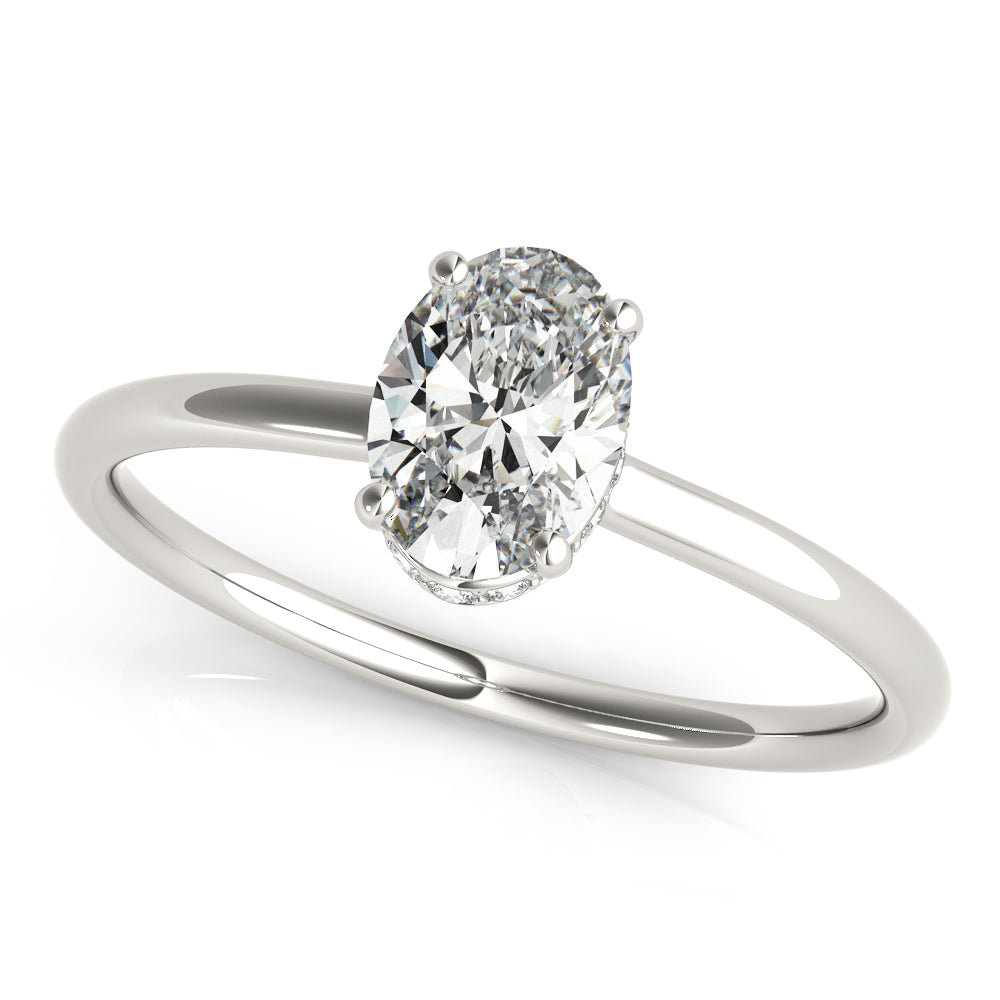 Opulent Sidestone Oval Diamond Engagement Ring — 9K/18K Gold & Platinum