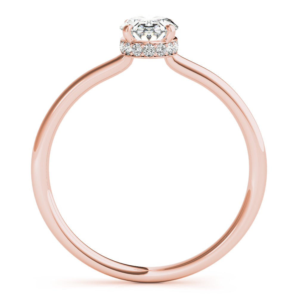 Opulent Sidestone Oval Diamond Engagement Ring — 9K/18K Gold & Platinum