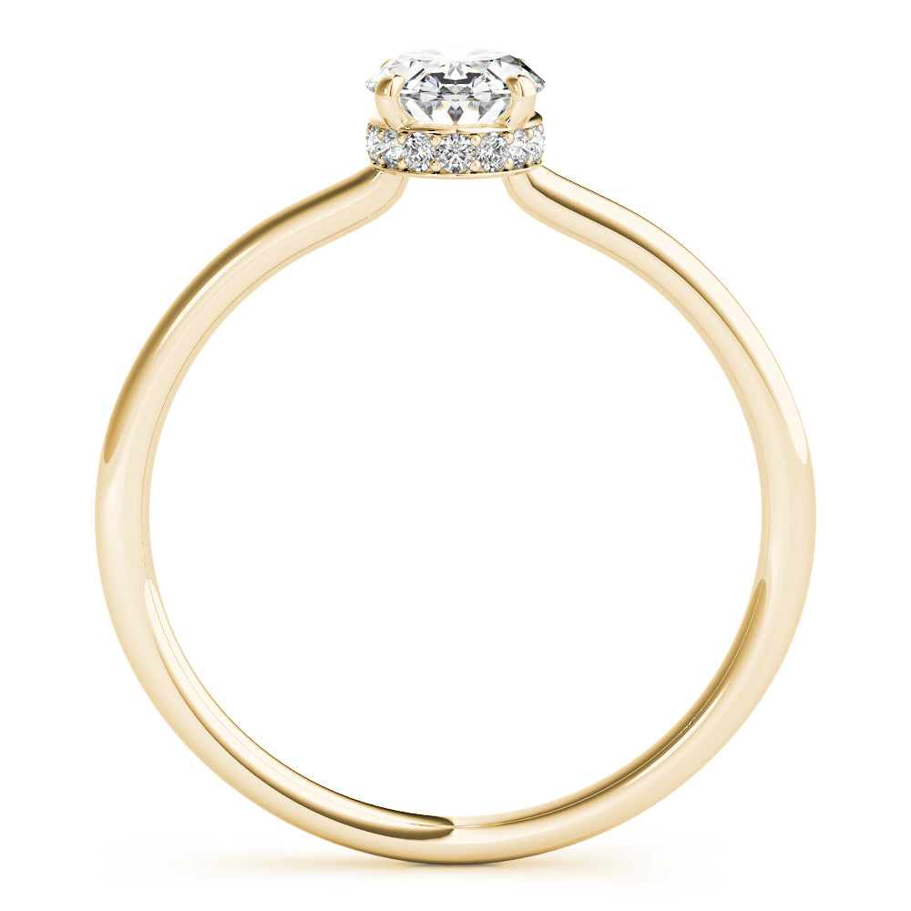 Opulent Sidestone Oval Diamond Engagement Ring — 9K/18K Gold & Platinum