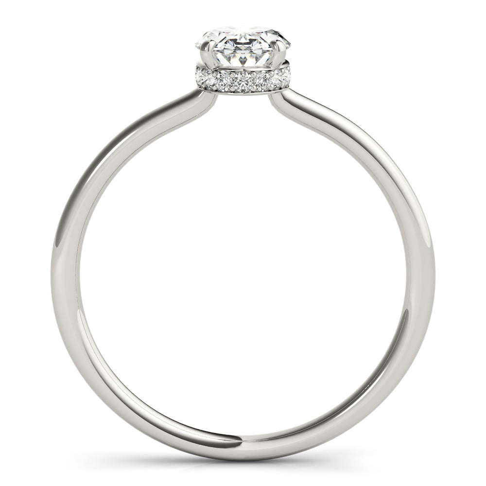 Opulent Sidestone Oval Diamond Engagement Ring — 9K/18K Gold & Platinum