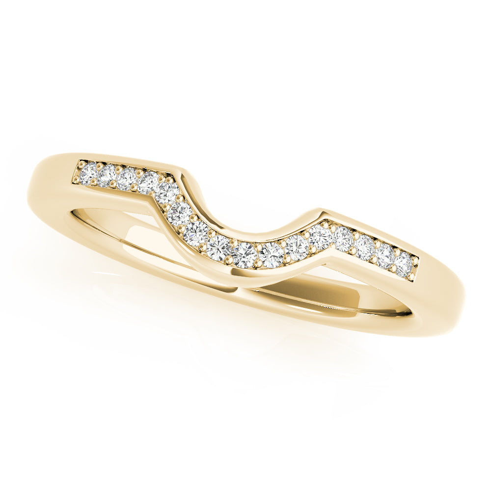 Curved Half Eternity Ring in Gold & Platinum