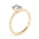 Iconic Twisted Shank Cut Center Emerald Diamond Engagement Ring — 9K/18K Gold & Platinum