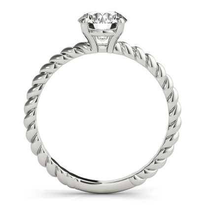 IGI Lab-Grown Round Cut Diamond Twisted Rope 4-Prong Setting Engagement Ring.