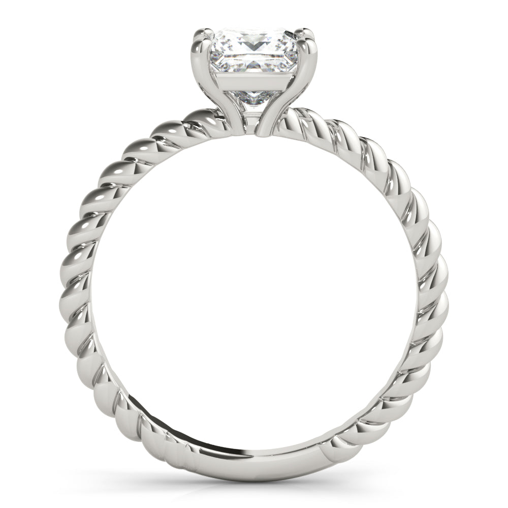 Artisan Twisted Shank Center Princess Diamond Engagement Ring — 9K/18K Gold & Platinum