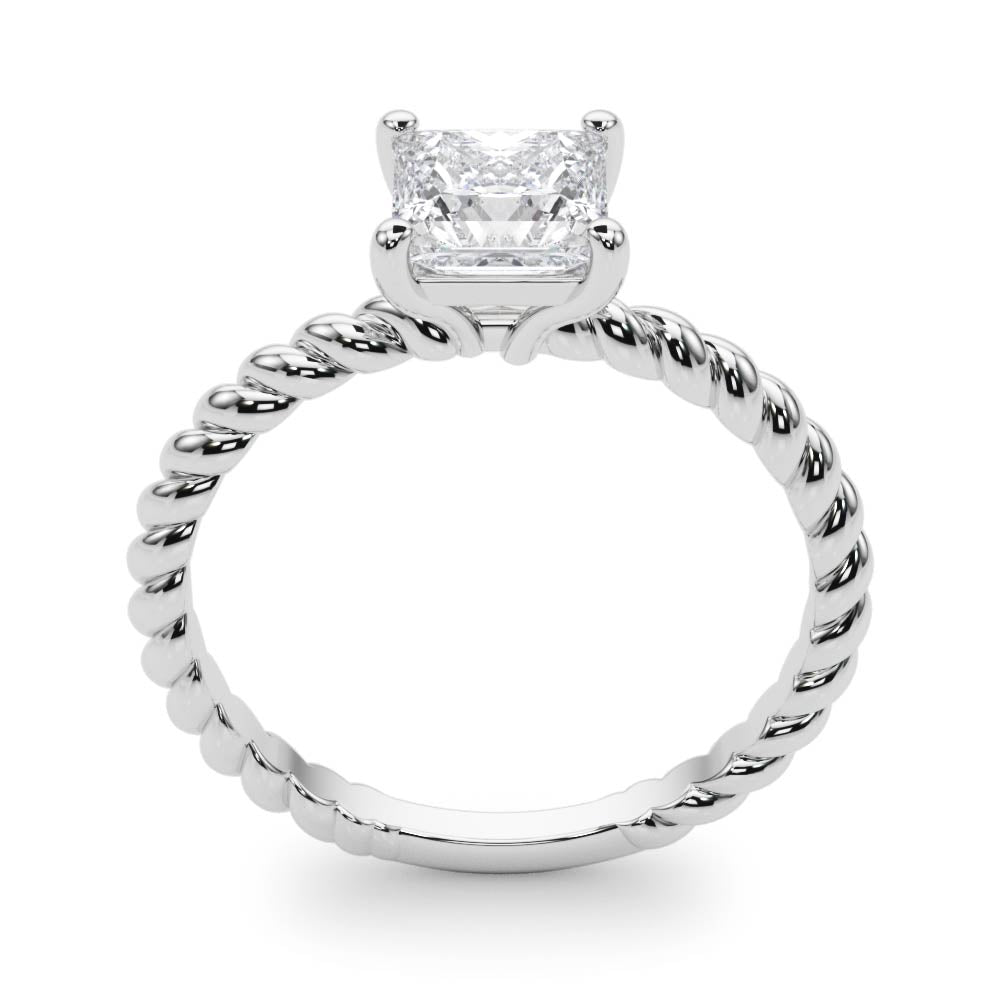 Artisan Twisted Shank Center Princess Diamond Engagement Ring — 9K/18K Gold & Platinum
