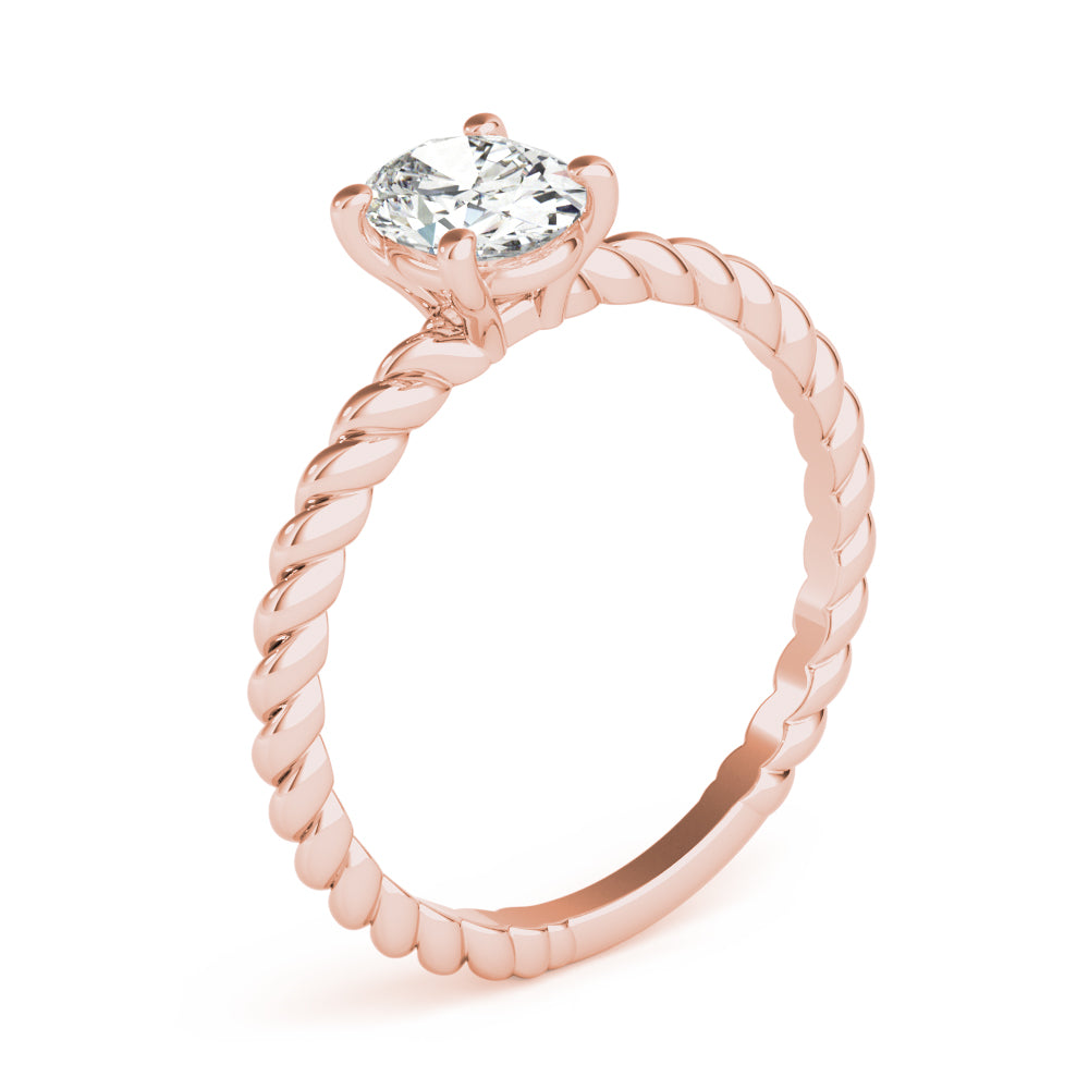Bespoke Twisted Shank Center Oval Diamond Engagement Ring — 9K/18K Gold & Platinum