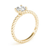 Bespoke Twisted Shank Center Oval Diamond Engagement Ring — 9K/18K Gold & Platinum
