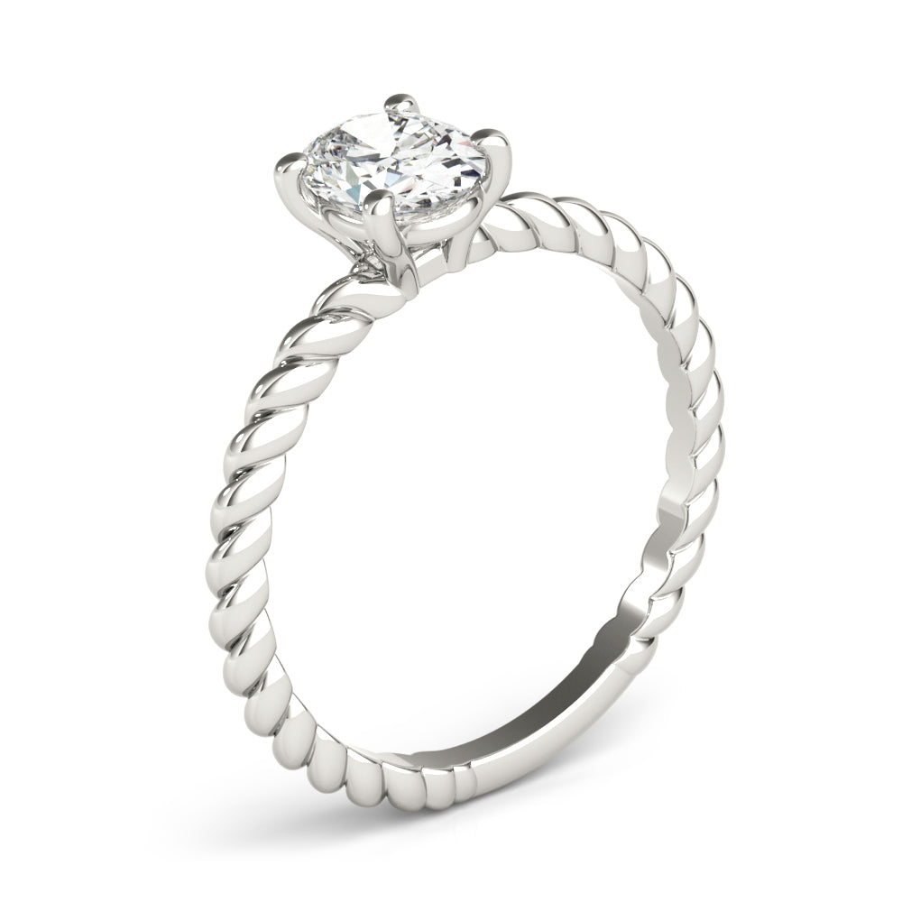 Bespoke Twisted Shank Center Oval Diamond Engagement Ring — 9K/18K Gold & Platinum