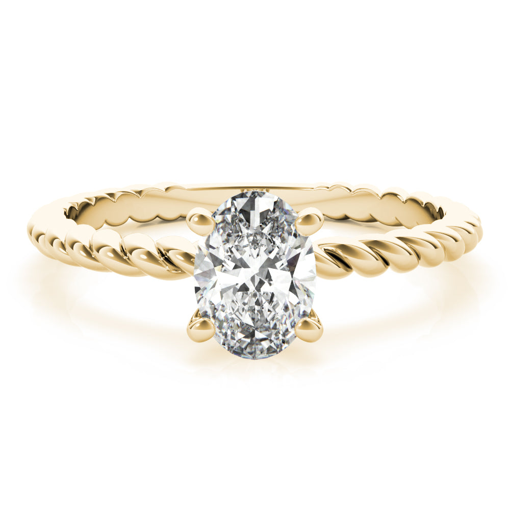 Bespoke Twisted Shank Center Oval Diamond Engagement Ring — 9K/18K Gold & Platinum