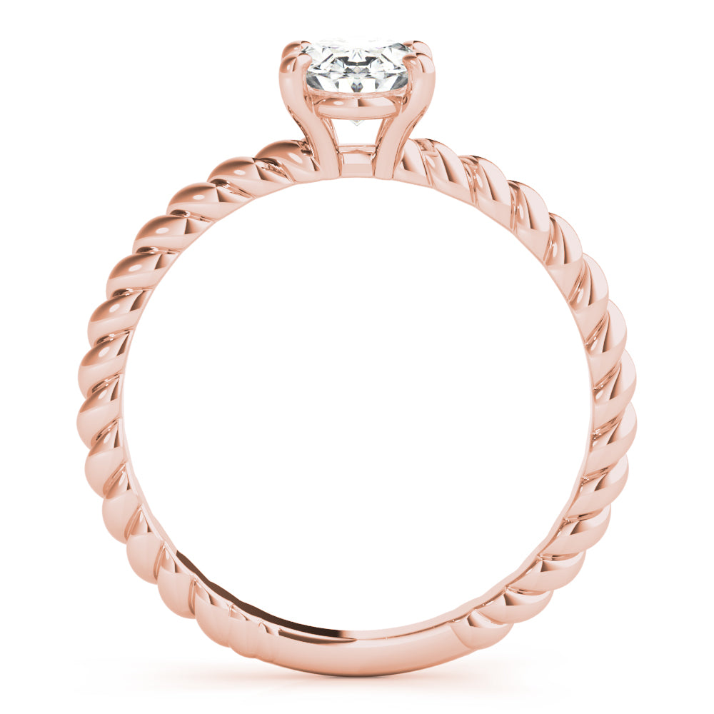Bespoke Twisted Shank Center Oval Diamond Engagement Ring — 9K/18K Gold & Platinum
