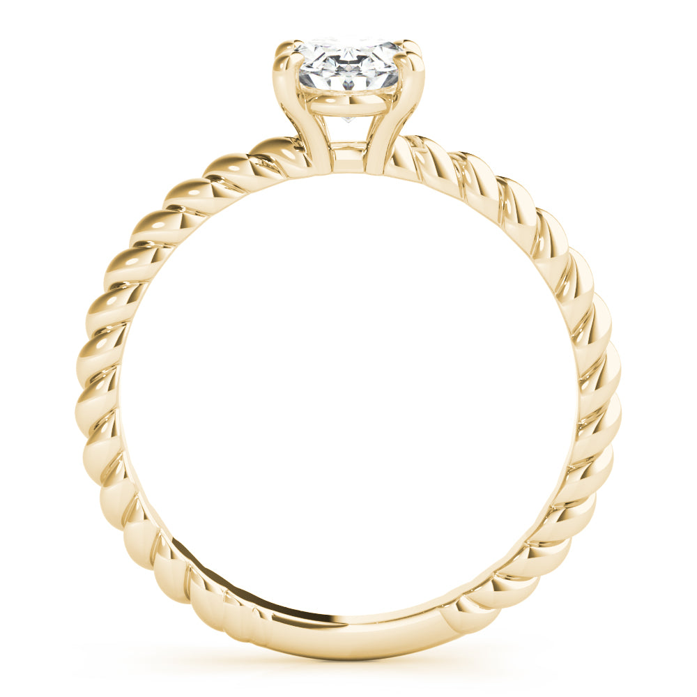 Bespoke Twisted Shank Center Oval Diamond Engagement Ring — 9K/18K Gold & Platinum