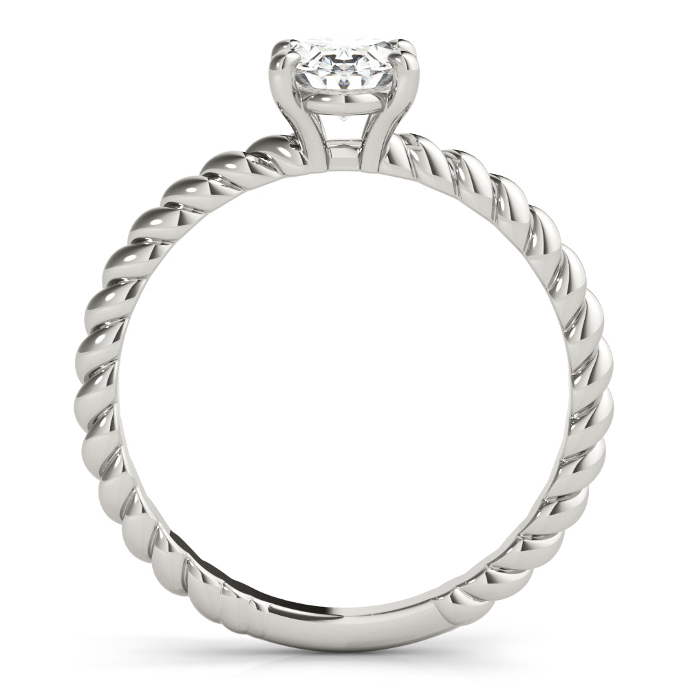 Bespoke Twisted Shank Center Oval Diamond Engagement Ring — 9K/18K Gold & Platinum