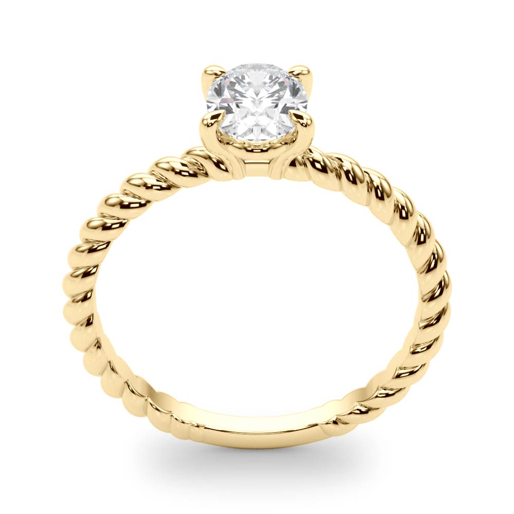 Bespoke Twisted Shank Center Oval Diamond Engagement Ring — 9K/18K Gold & Platinum