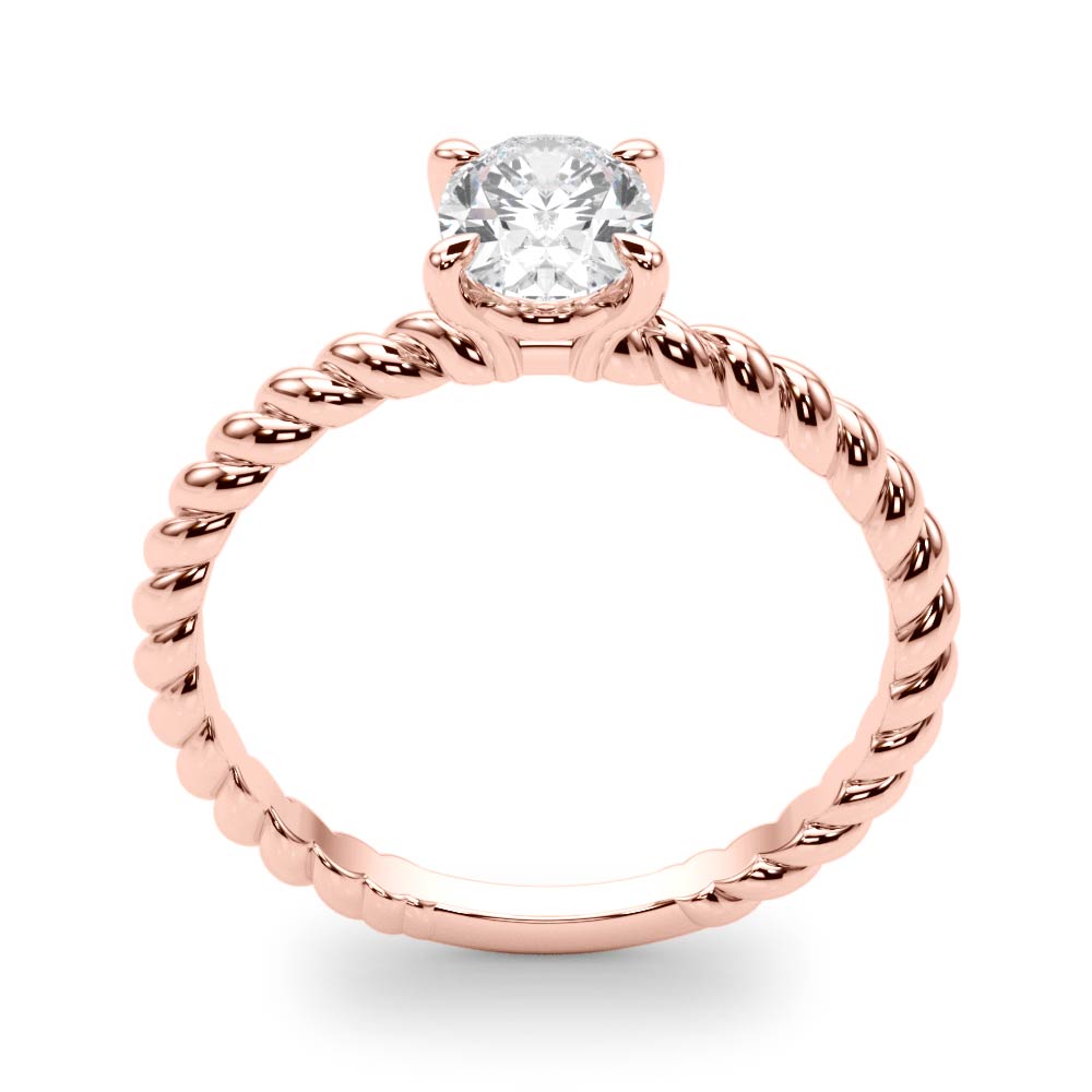 Bespoke Twisted Shank Center Oval Diamond Engagement Ring — 9K/18K Gold & Platinum
