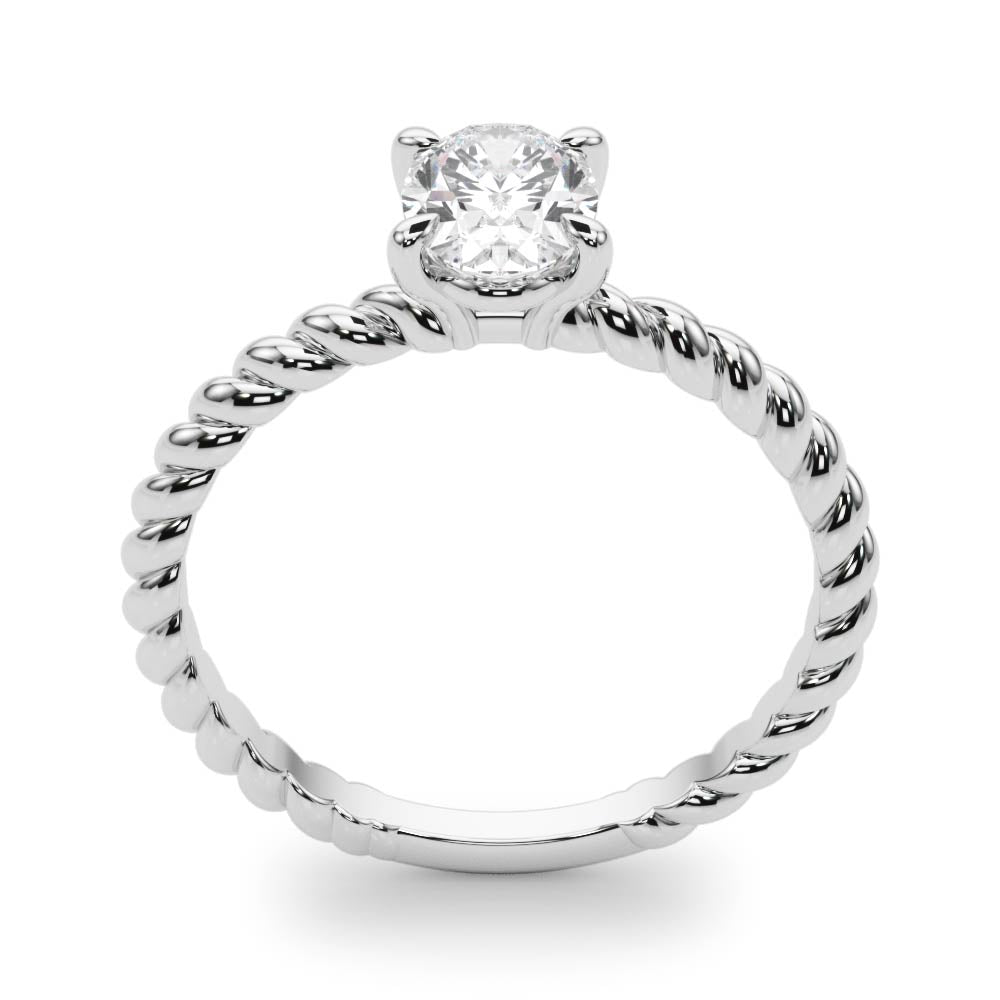 Bespoke Twisted Shank Center Oval Diamond Engagement Ring — 9K/18K Gold & Platinum