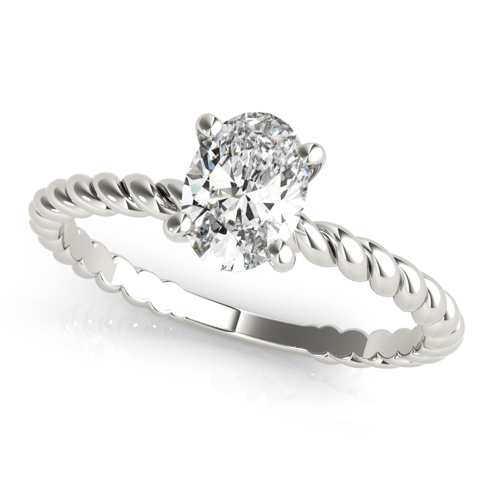 Bespoke Twisted Shank Center Oval Diamond Engagement Ring — 9K/18K Gold & Platinum